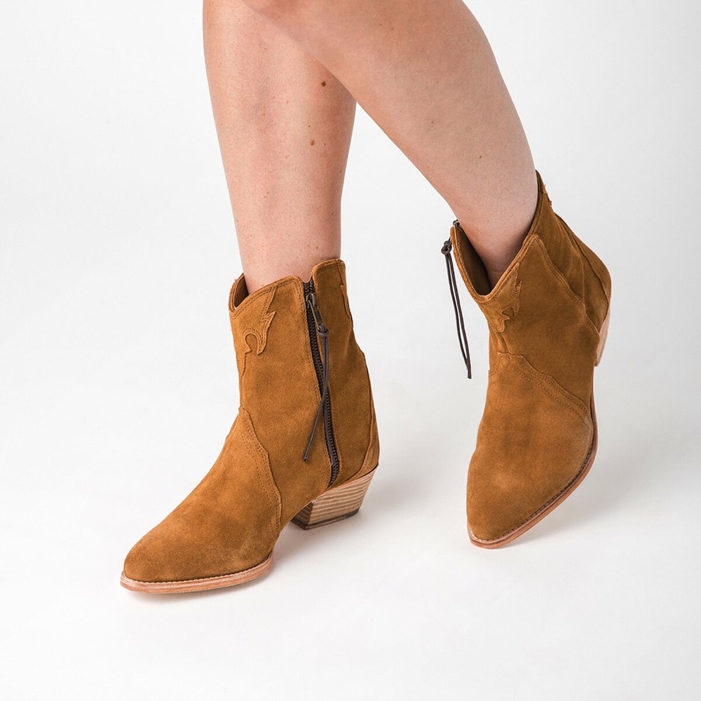 Free People Brown Suede Ankle Booties